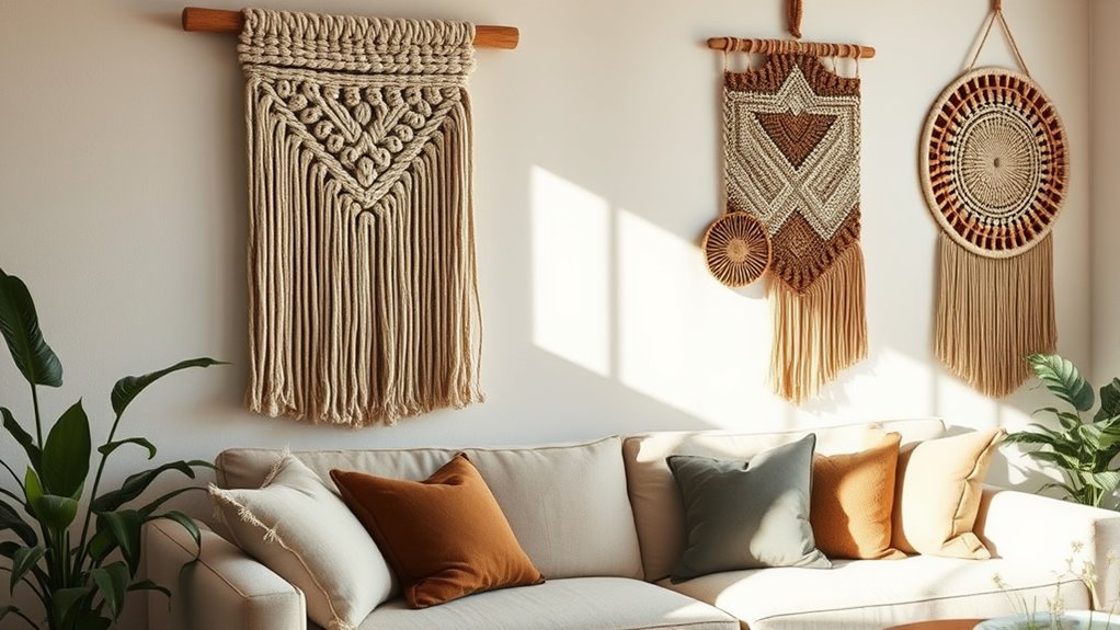 handcrafted textile wall decor