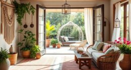 indoor outdoor boho blending