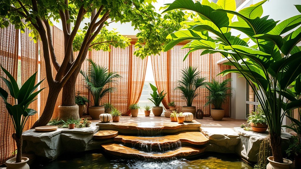 indoor water and plant decor