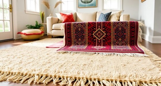 layer rugs for boho