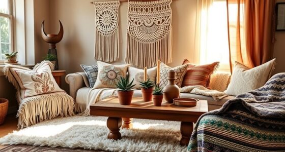 layered boho decor textures