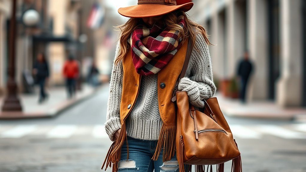 layered boho winter style