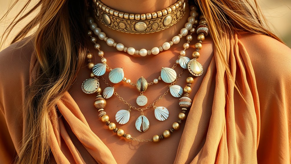 layered textured boho jewelry