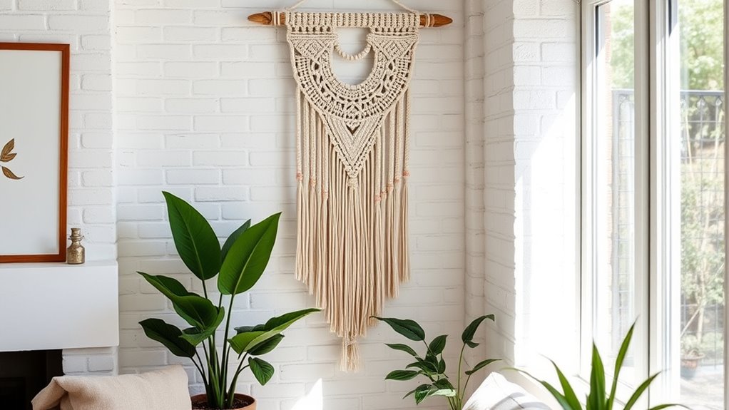macrame decor with plants