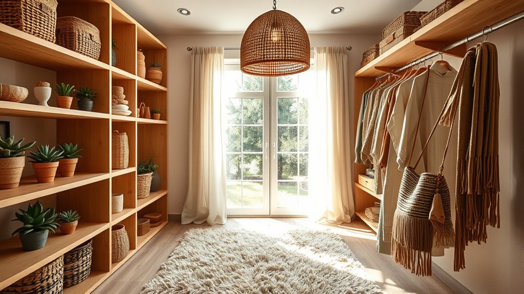 natural boho closet design