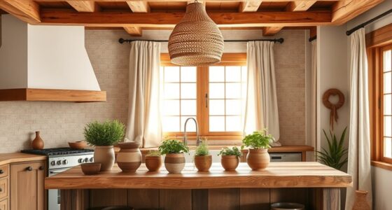 natural elements in boho kitchens