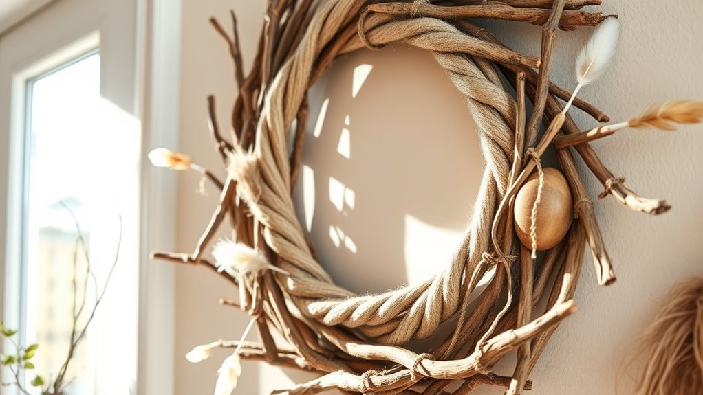 natural material boho wall art