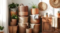 natural woven basket decor