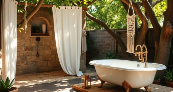 outdoor boho bathroom design