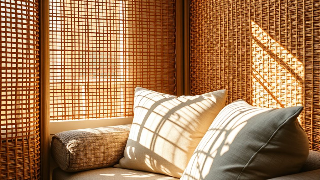 rattan accents add warmth