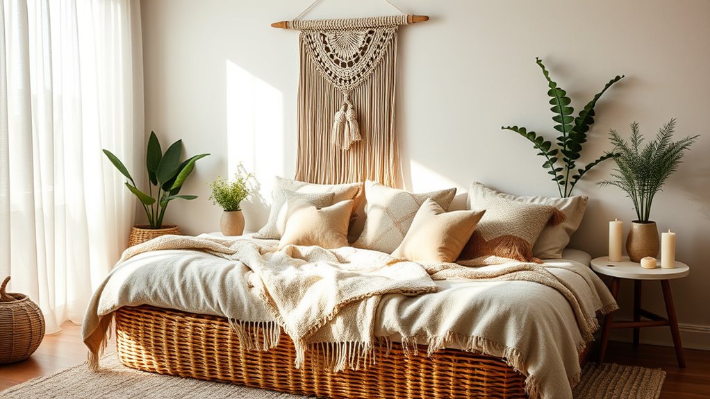 relaxing boho bedroom decor