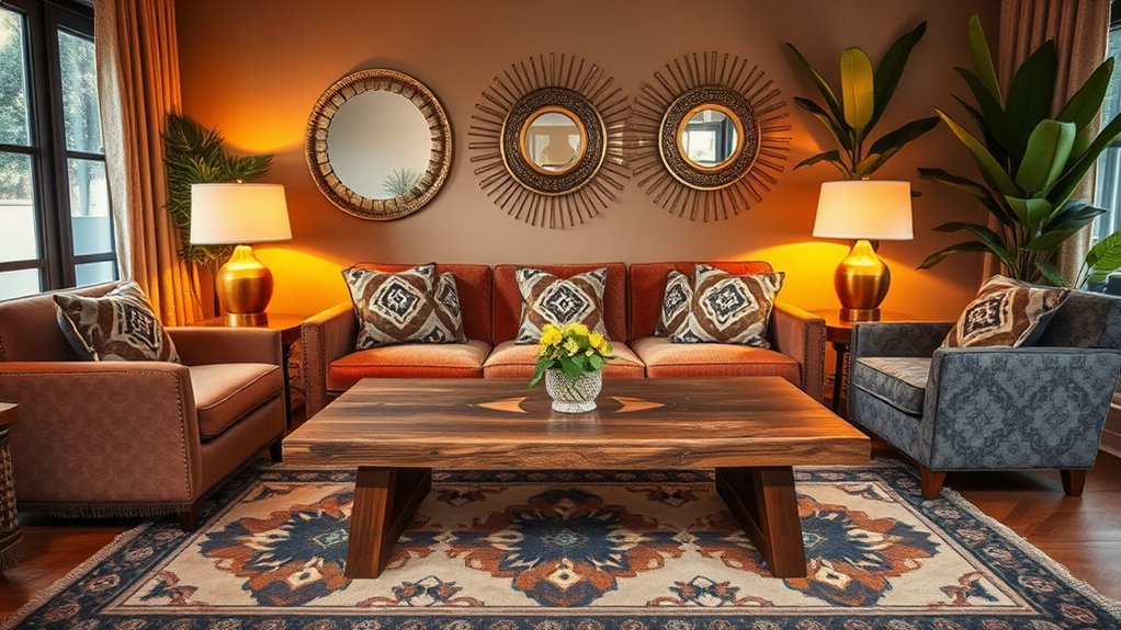 vintage hues and geometric patterns