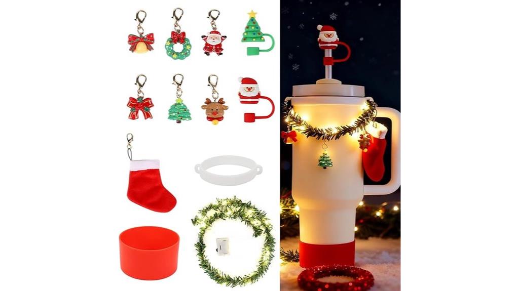 christmas tumbler accessories set