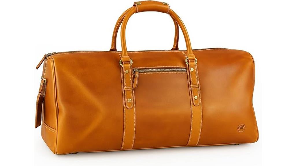 full grain leather duffle