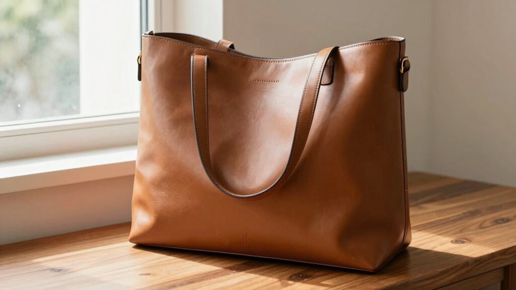 comfortable leather tote bag