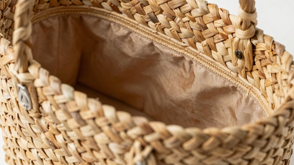 detailed woven bag lining