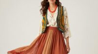 earth tones with bright accent