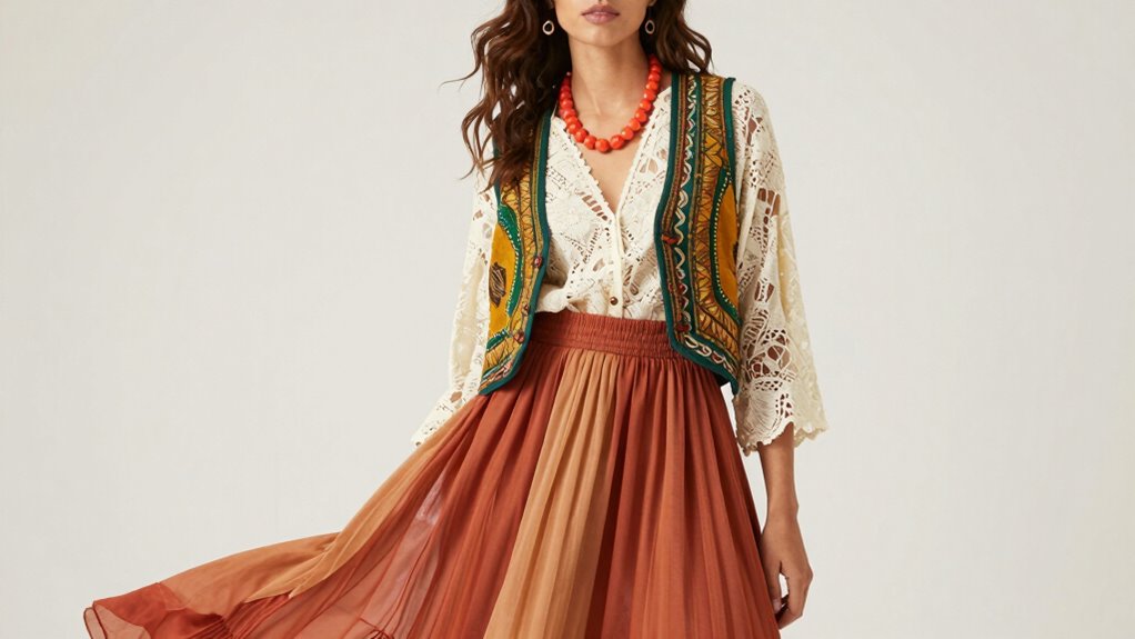 earth tones with bright accent