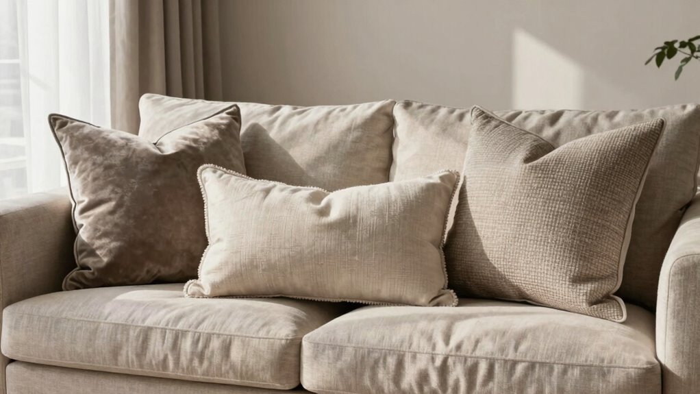 minimalist pillow arrangement