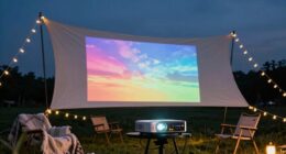 optimal outdoor projector brightness