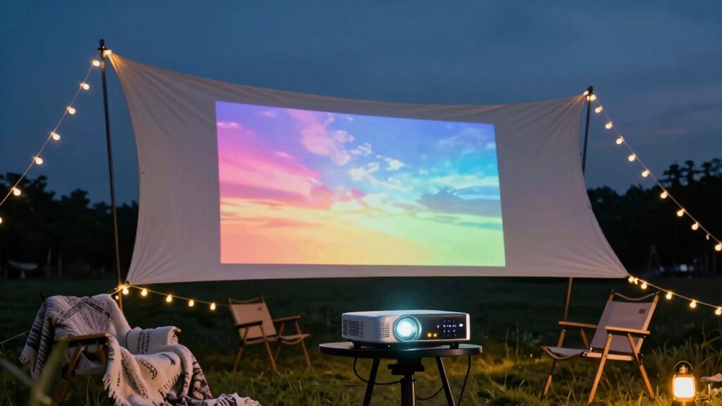 optimal outdoor projector brightness