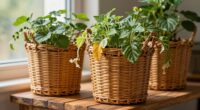 overwatering rattan planters