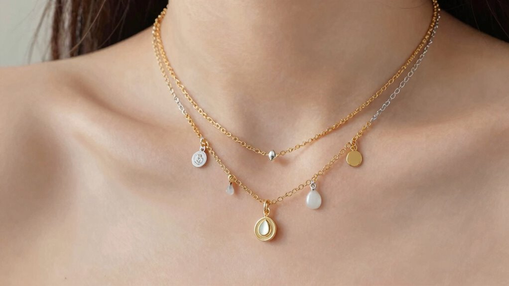 secure layered necklace chains