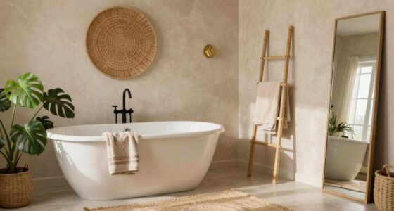 spa inspired boho bathroom details