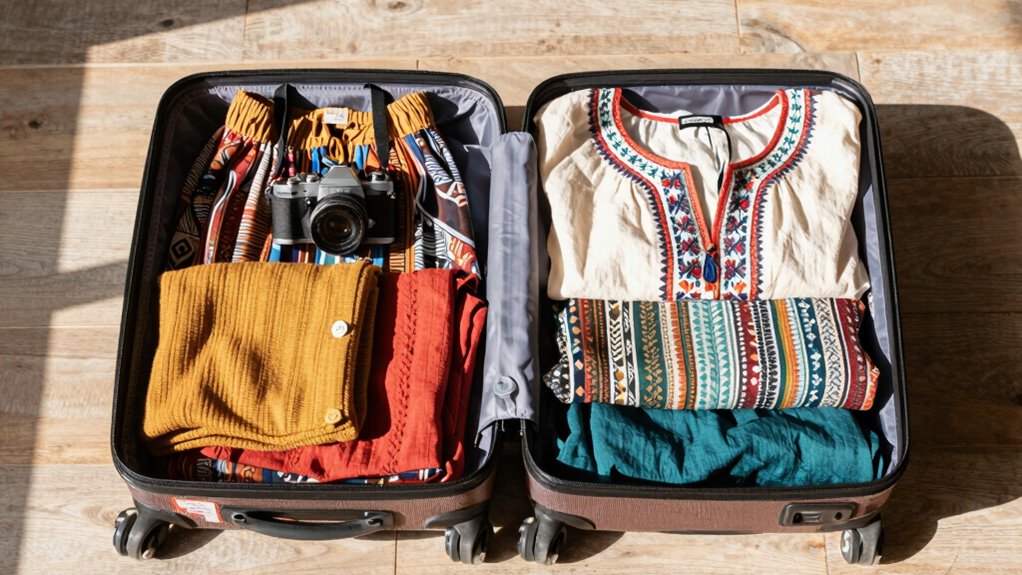 versatile boho travel packing
