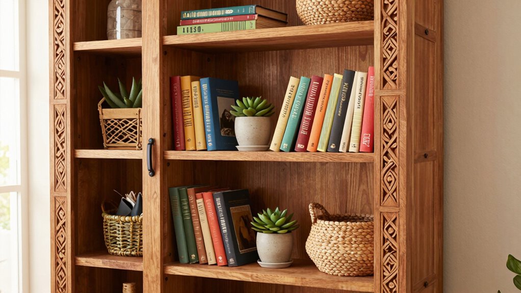 boho style bookcase doors
