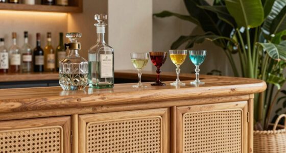 top boho rattan bar cabinets