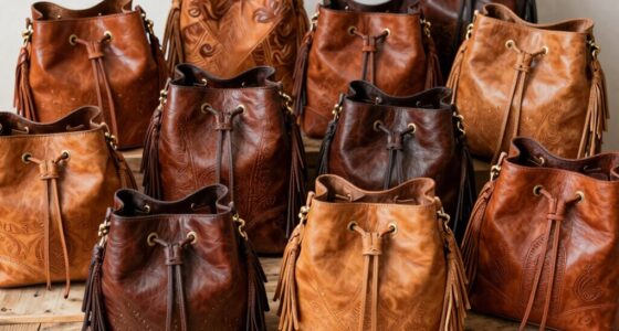 top leather boho bucket bags