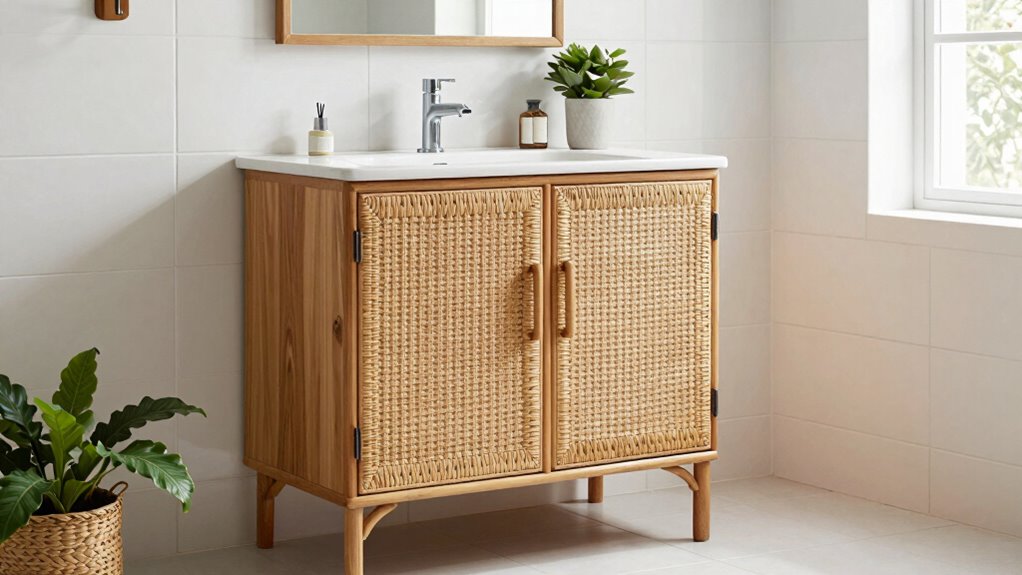 top rattan bathroom cabinets