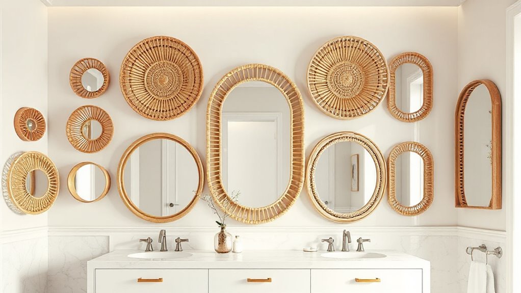 top rattan bathroom mirrors