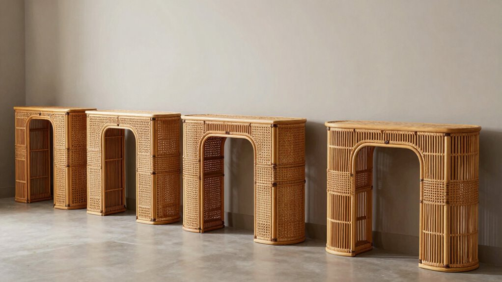 top rattan hallway console tables