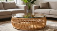 top round rattan coffee tables
