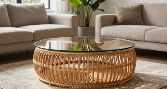 top round rattan coffee tables