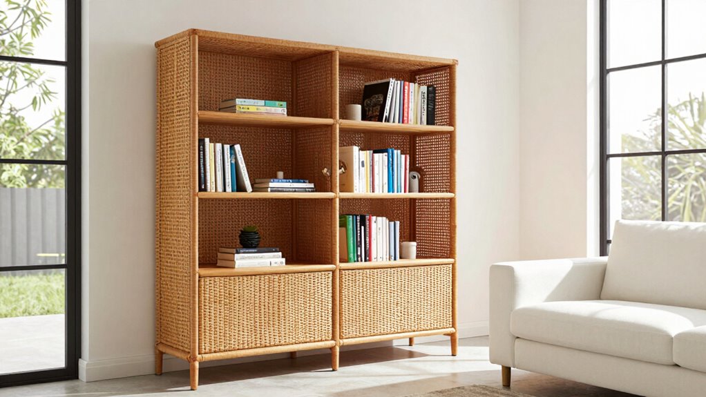 top tall rattan bookcases