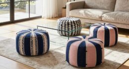 top two large floor poufs