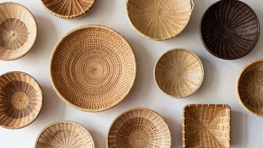 asymmetrical textured basket arrangements