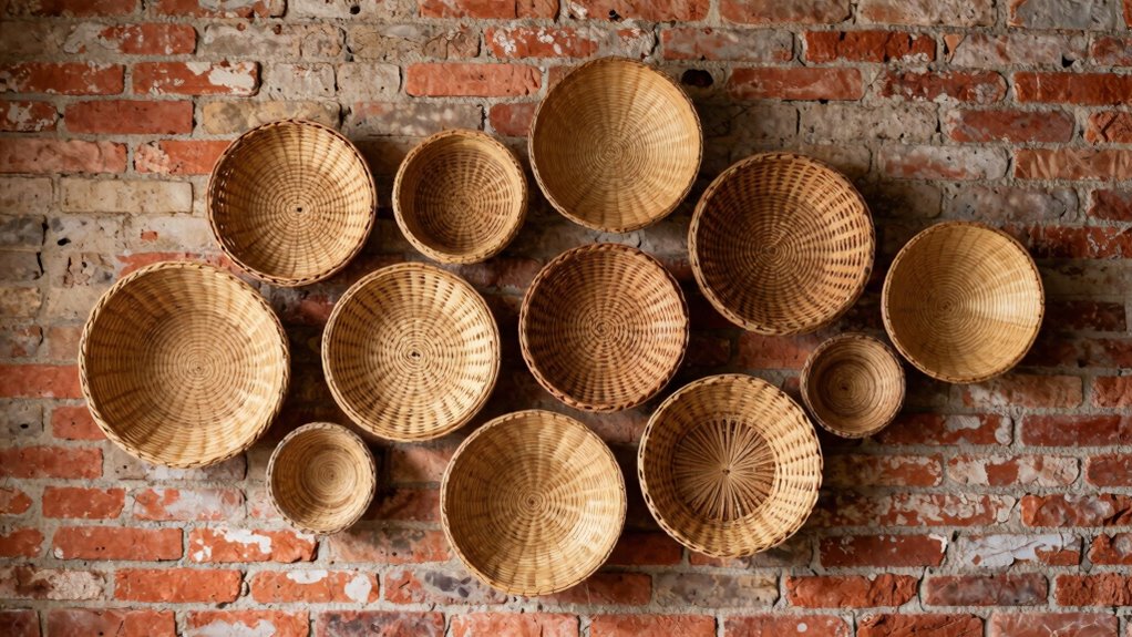 asymmetrical wall basket arrangements