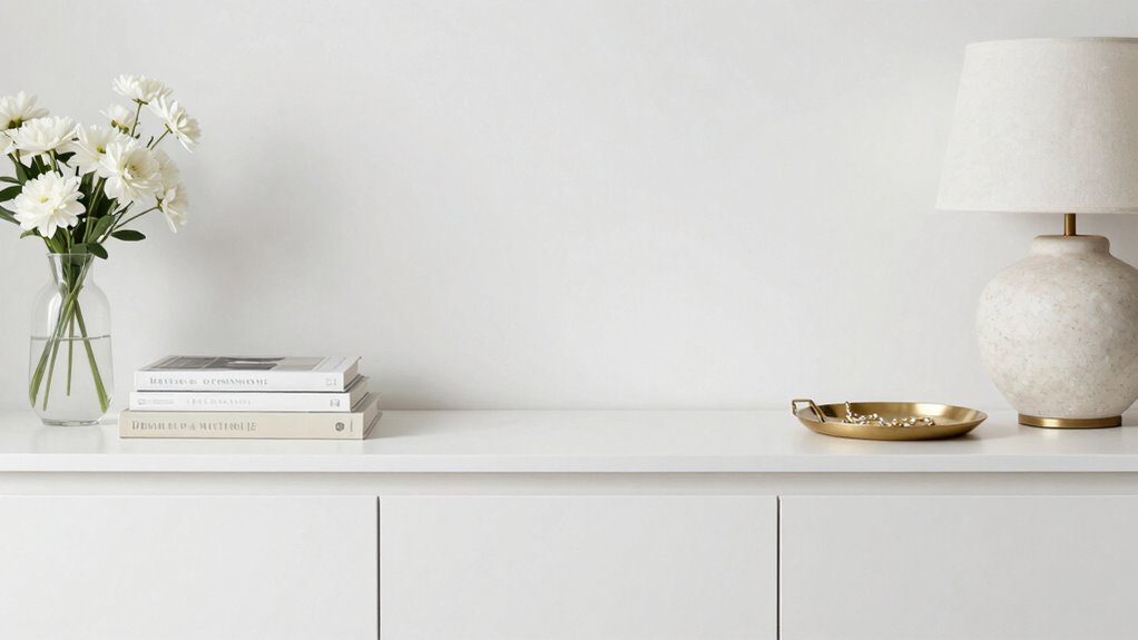 balanced minimal dresser decor