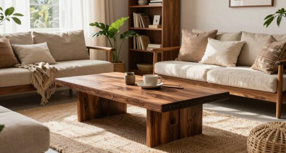 balancing dark wood decor