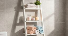bathroom ladder shelf styling