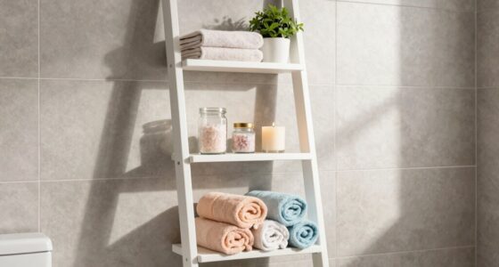 bathroom ladder shelf styling
