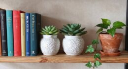 book ceramic plant arrangement