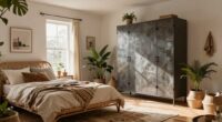 cluttered bed arrangement disrupts calm