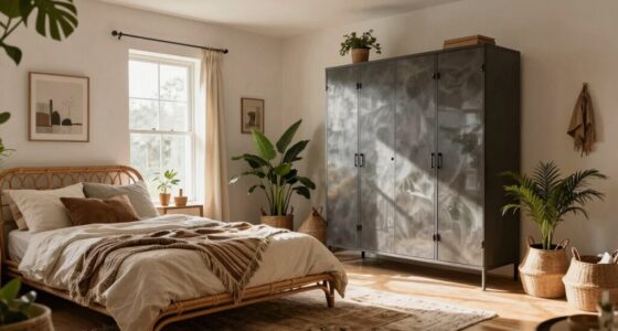cluttered bed arrangement disrupts calm