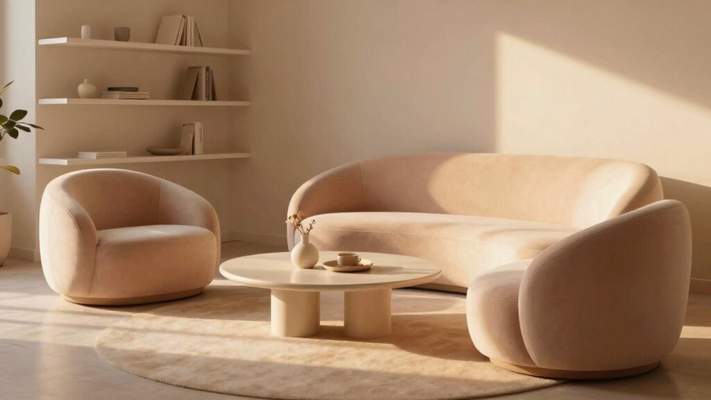 curved furniture creates warmth