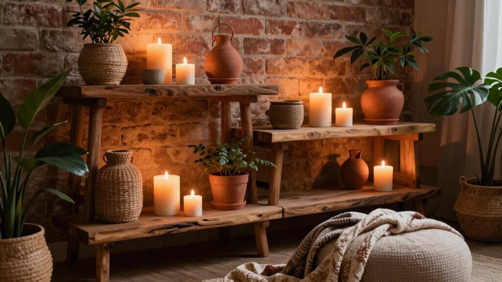 elegant boho candle decor